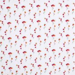 Tissu double gaze - Mariotte rouge