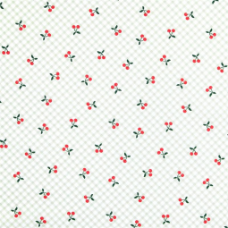 Tissu coton - Cherries vert