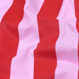 Tissu cretonne - bicolor rouge rose