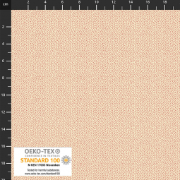 Tissu faux-uni - Petit points crème corail