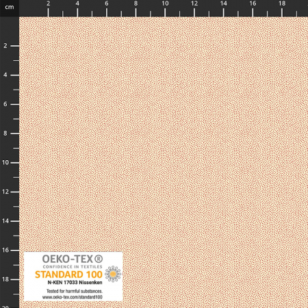 Tissu faux-uni - Petit points crème corail