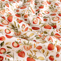 Tissu popeline - Ramasser les fraises