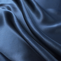 Tissu Soie - Satin marine