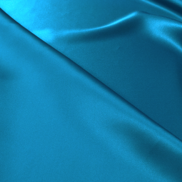 Tissu Soie - Satin bleu canard