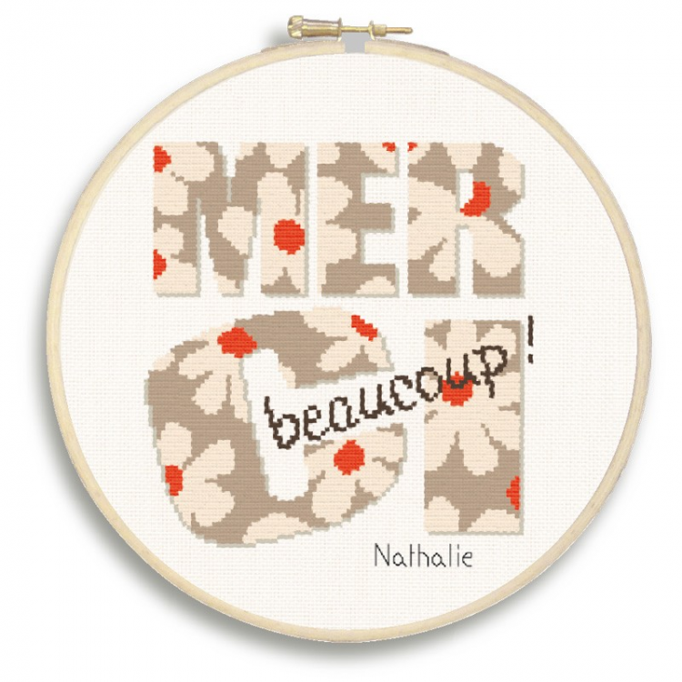 Fiche de broderie Lilipoints - Merci beaucoup