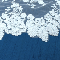 Tissu dentelle - Ricamito blanc