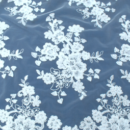 Tissu dentelle - Ricamito blanc