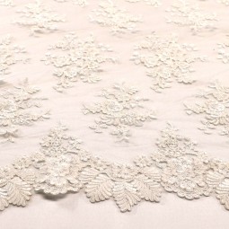 Tissu dentelle - Ricamito écru