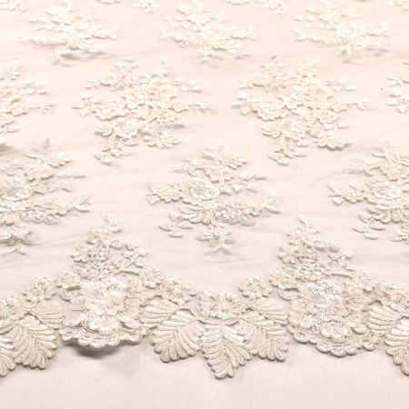 Tissu dentelle - Ricamito écru