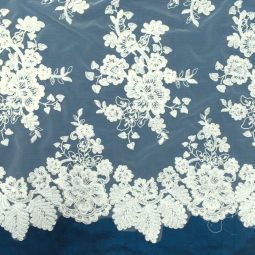 Tissu dentelle - Ricamito écru