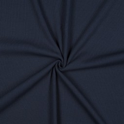 Tissu jersey côtelé - Bleu marine