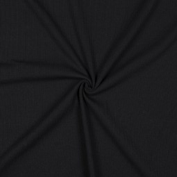 Tissu jersey côtelé - Noir