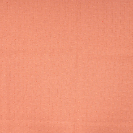Tissu voile de coton - Plumetis pèche