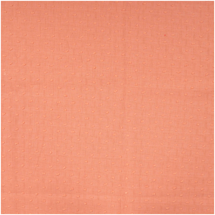 Tissu voile de coton - Plumetis pèche