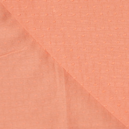 Tissu voile de coton - Plumetis pèche