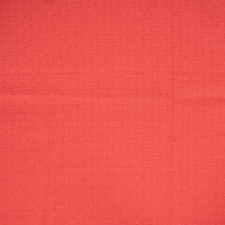 Tissu voile de coton - Plumetis corail