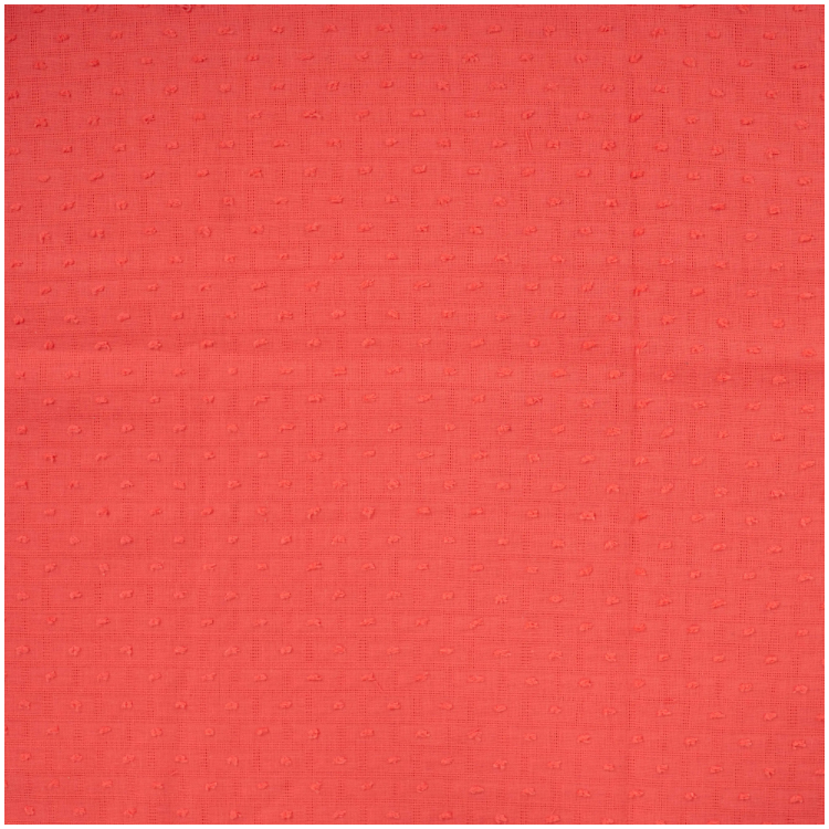 Tissu voile de coton - Plumetis corail