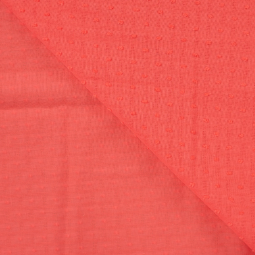 Tissu voile de coton - Plumetis corail