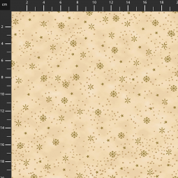 Tissu Noël - We love Christmas - Flocon doré