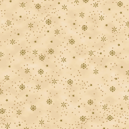 Tissu Noël - We love Christmas - Flocon doré