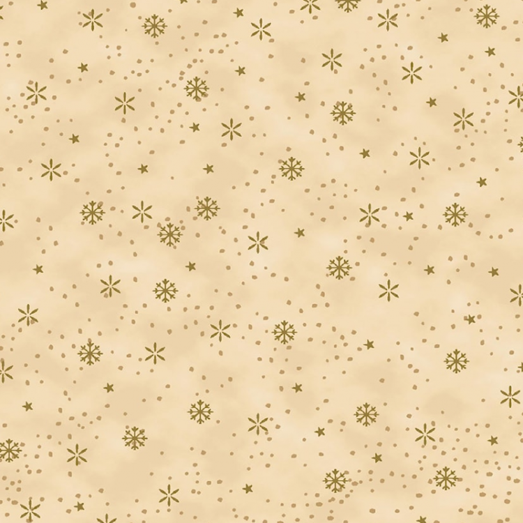 Tissu Noël - We love Christmas - Flocon doré