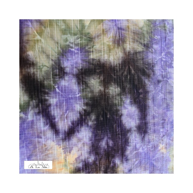 Tissu polyester Plissé - Violet vert