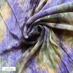 Tissu polyester Plissé - Violet vert
