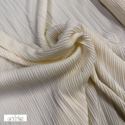 Tissu polyester Plissé - Ecru