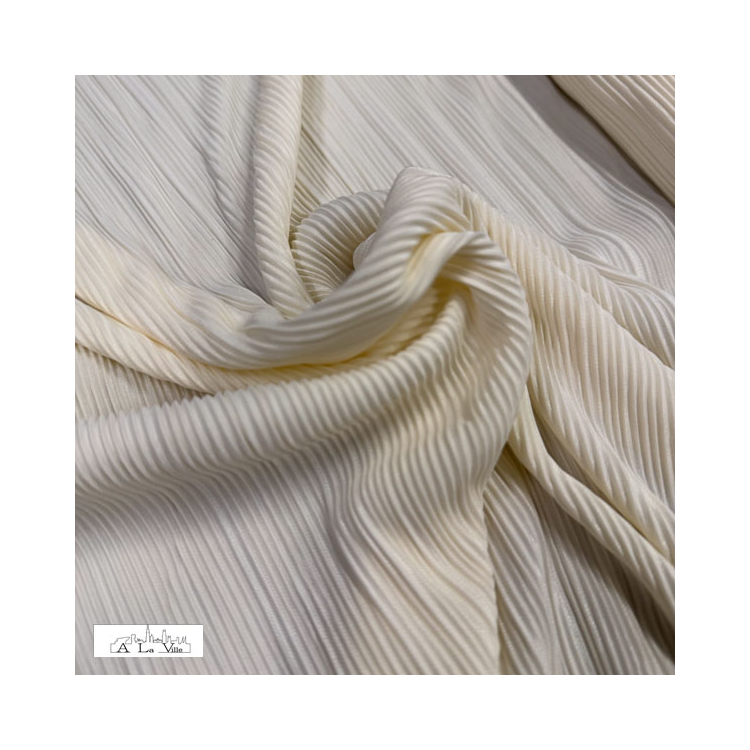 Tissu polyester Plissé - Ecru