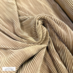 Tissu polyester Plissé - beige