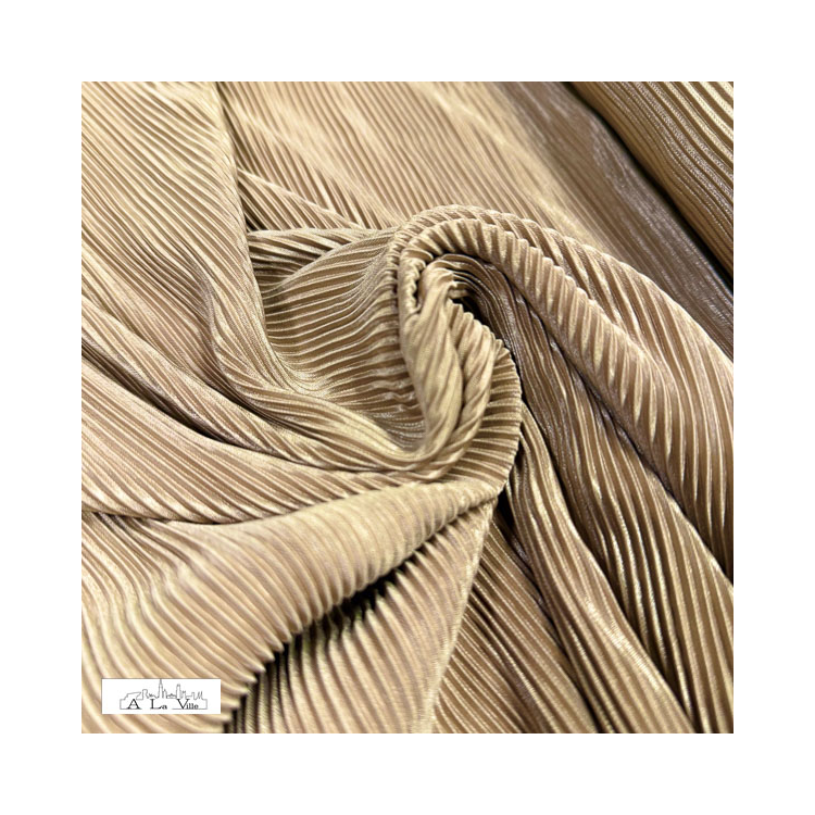 Tissu polyester Plissé - beige