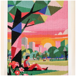 Canevas - Parc au Crépuscule