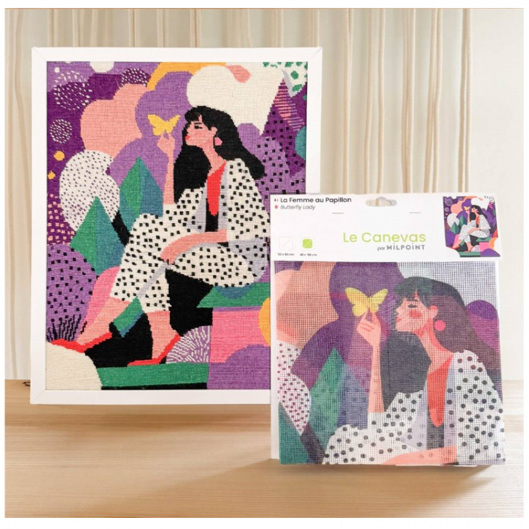 Canevas - La femme au Papillon