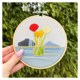 Kit de broderie - Horizon fleuri