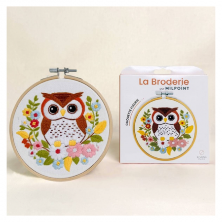 Kit de broderie - Chouette fleurie