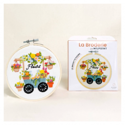Kit de broderie - La brouette fleurie