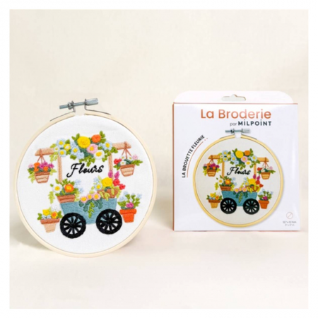 Kit de broderie - La brouette fleurie