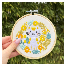 Kit de broderie - Chat bohème