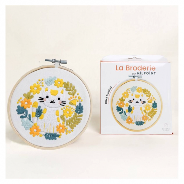 Kit de broderie - Chat bohème
