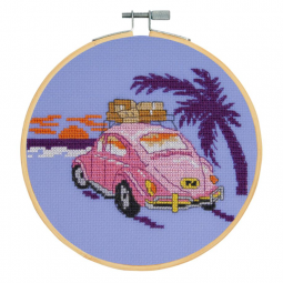 Kit de broderie - La coccinelle rose