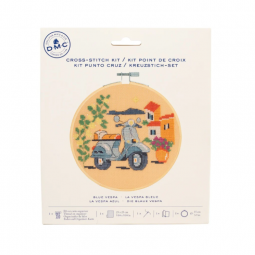 Kit de broderie - La Vespa bleue