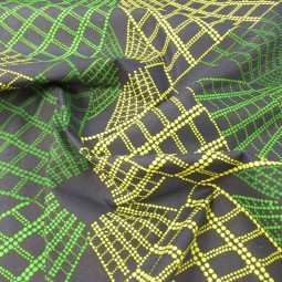 Tissu wax - Vert jaune