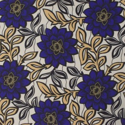 Tissu wax - Blanc bleu