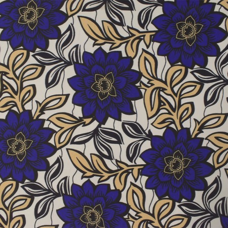 Tissu wax - Blanc bleu