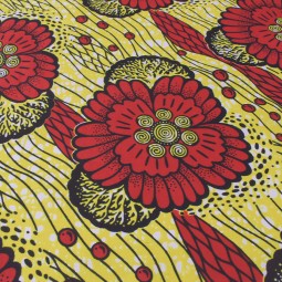 Tissu wax - Paille rouge