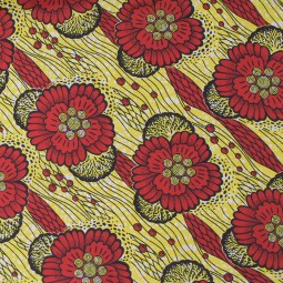 Tissu wax - Paille rouge