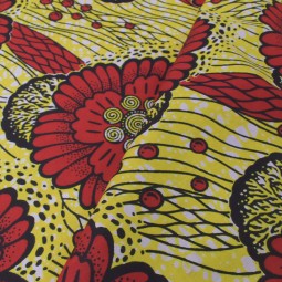Tissu wax - Paille rouge