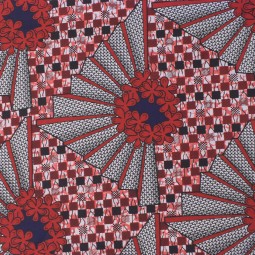 Tissu wax - Rouge bleu