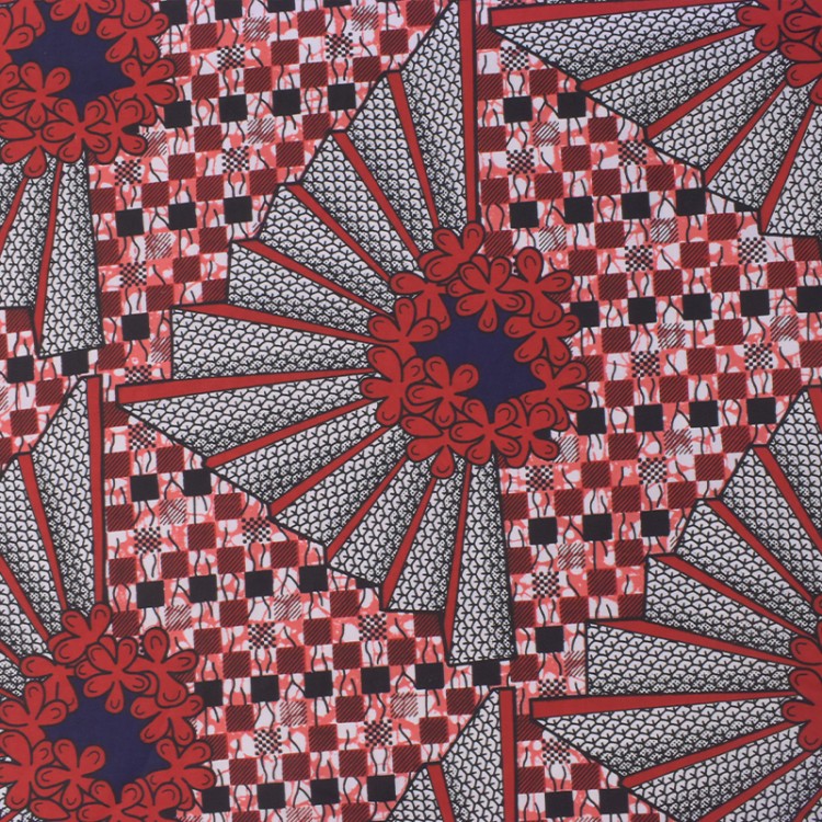 Tissu wax - Rouge bleu