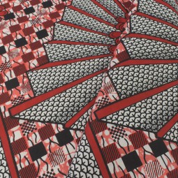 Tissu wax - Rouge bleu